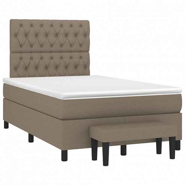 vidaXL Box spring postel s matrací taupe 120x190 cm textil