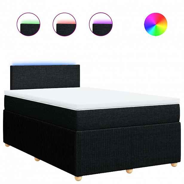 vidaXL Box spring postel s matrací černá 120x200 cm textil
