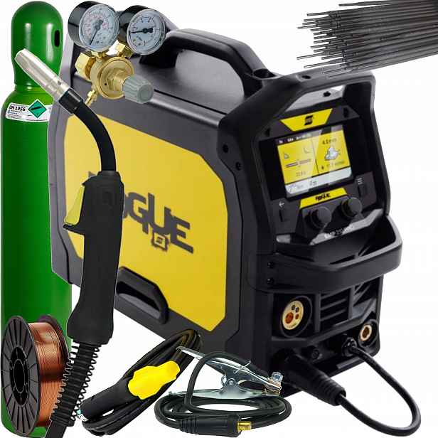 Esab Rogue Emp 210 Pro Svařovací stroj Mig Mag Mma Tig Lift 230V Pfc IP23S SET4