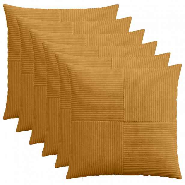vidaXL Povlak na polštář 6 pcs ALMELO Žlutá 60 x 60 cm manšestr