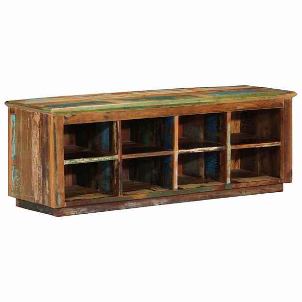 vidaXL Skříň na obuv 110 x 35 x 40 cm Masivní obnovované dřevo Hnědá