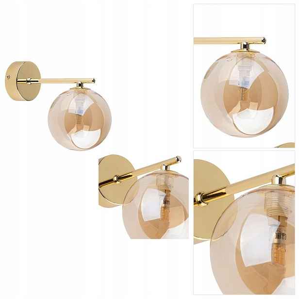 Zlaté nástěnné svítidlo Estera je příjemné světlo v domácí pracovně Tk Lighting
