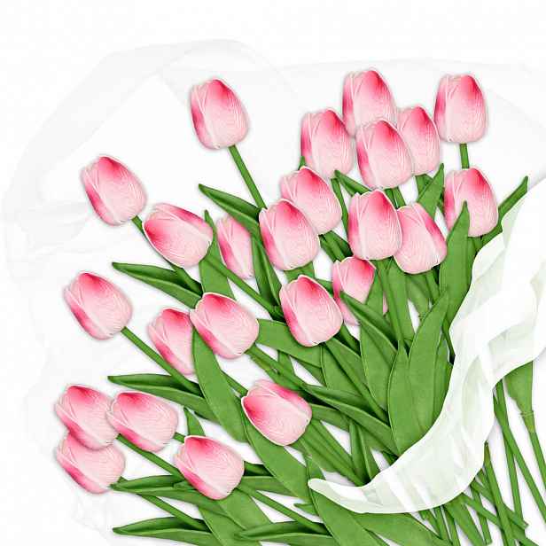 Relaxdays TULIPÁNY Růžové 24ks-set
