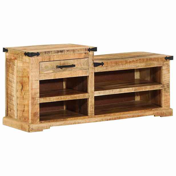 vidaXL lavice Hnědá 110 x 35 x 50 cm Hrubé mango