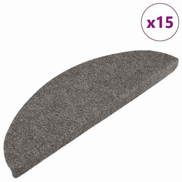 vidaXL Samolepicí nášlapy na schody 15 ks 56x17x3 cm šedé