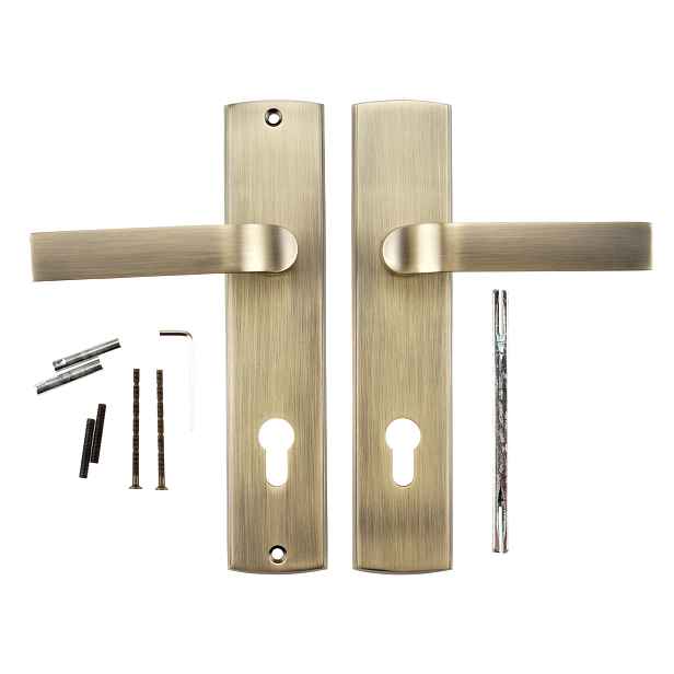 Klika Pro Vnější Dveře Lambda 90 mm Vložka Patina