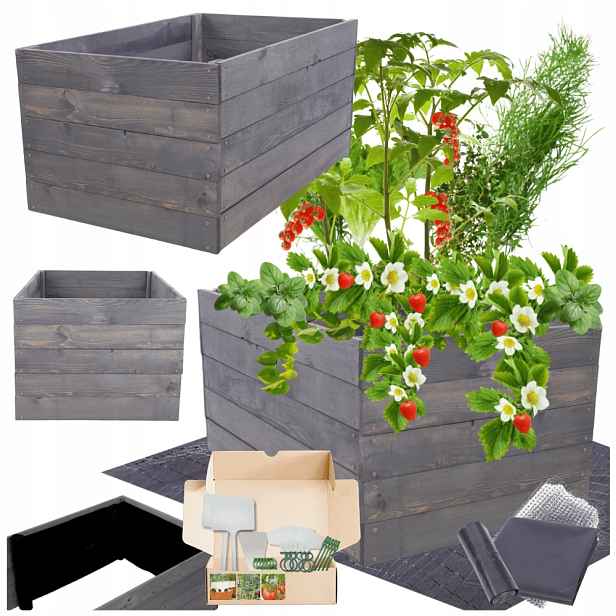 Vyvýšený záhon zeleninová zahrada box pařeniště květináč impregnace 45x80x80
