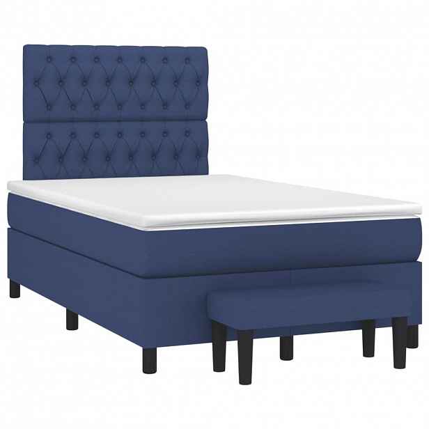 vidaXL Box spring postel s matrací černá 120x190 cm textil