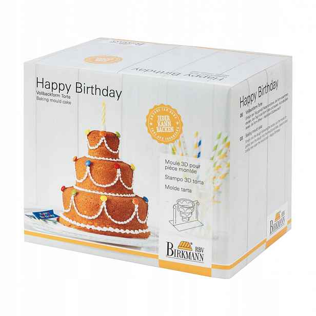 Birkmann Dort 3D forma, plech Happy Birthday II, 14 cm