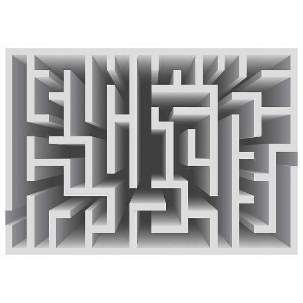 Fototapeta flizelina Geometrický labyrint odstíny šedé 350x250 lepidlo