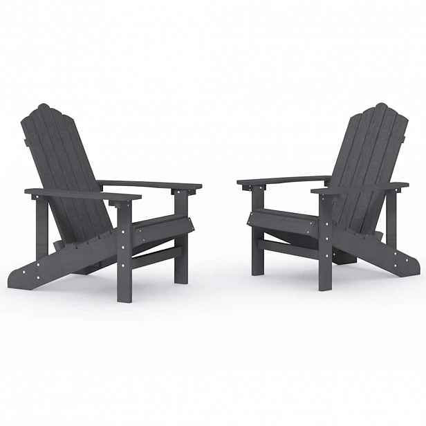 vidaXL Zahradní křesla Adirondack 2 ks HDPE antracitová