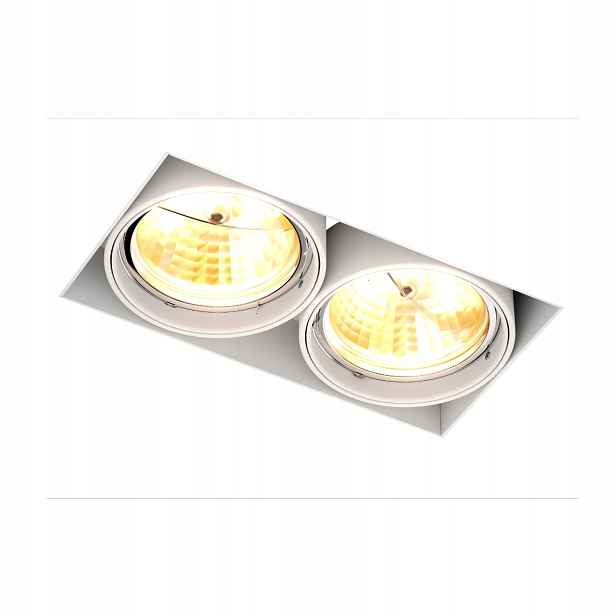 Lampa zapuštěné dvojité bílé obdélníkové svítidlo 2 body kulaté stropní svítidlo Zuma Line