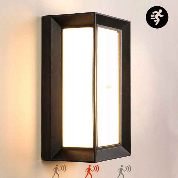 18W Venkovní Led Nástěnné Svítidlo Nad Vchodové Dveře IP65 s pohybovým senzorem