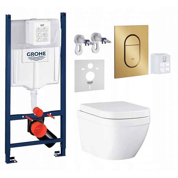 Podomítkový Wc set Stelaz s Wc mísou Grohe Euro Ceramic Tlačítko