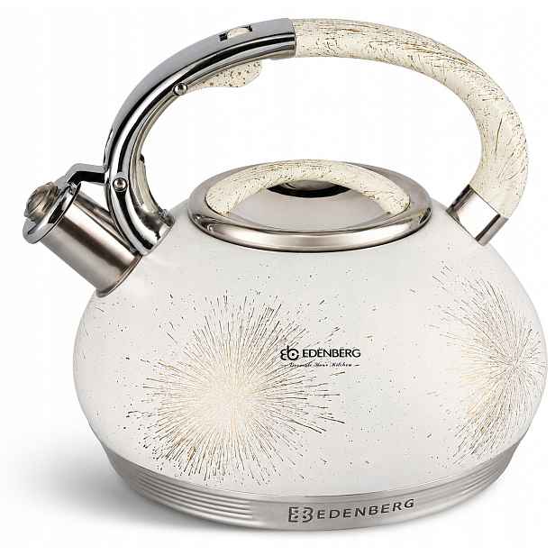 Konvice Ocelová s píšťalkou 3L Indukce Gaz Edenberg Premium Silné Dno