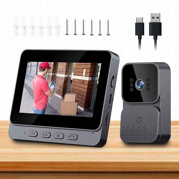 Bezdrátový Videovrátník Domovní Telefon Kamera 1080P 4.3 Palce S Nočním Viděním A Ir