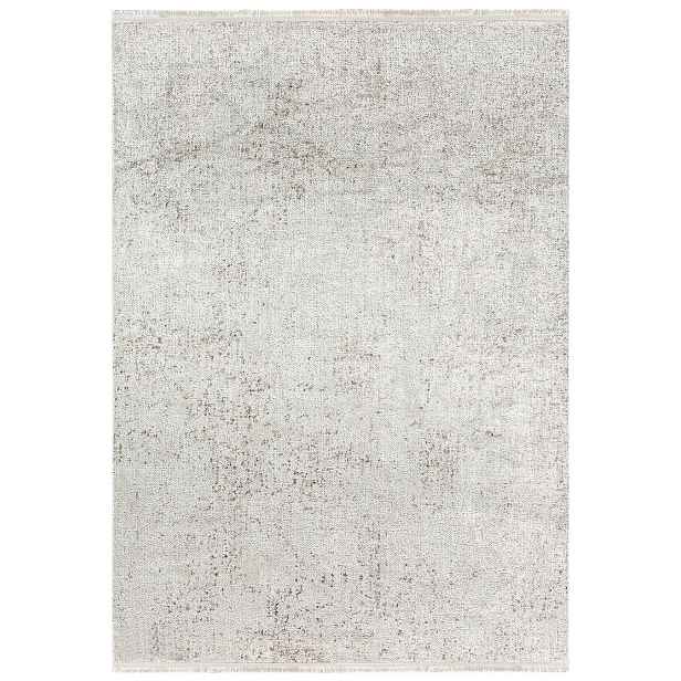Koberec mládežnický béžový 80x150 cm abstraktní moderní s krátkým vlasem
