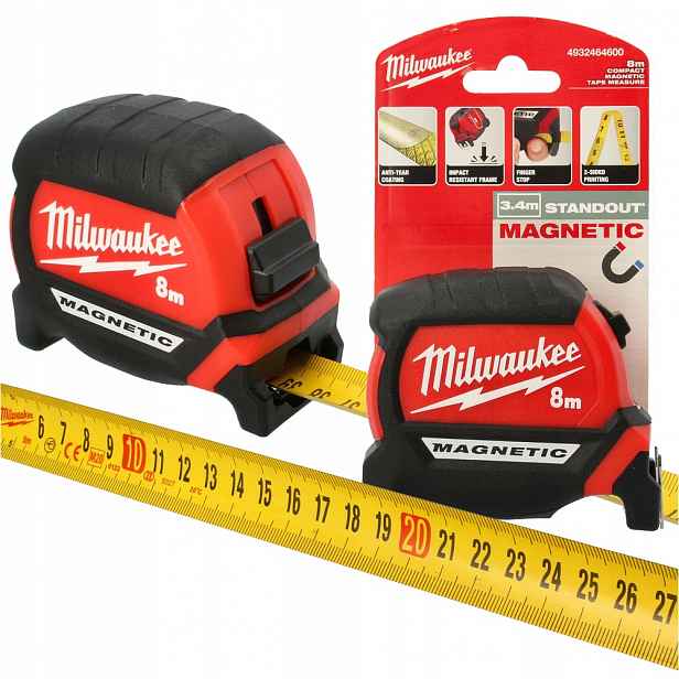 Míra Svinovací metr magnetický Milwaukee 8 m