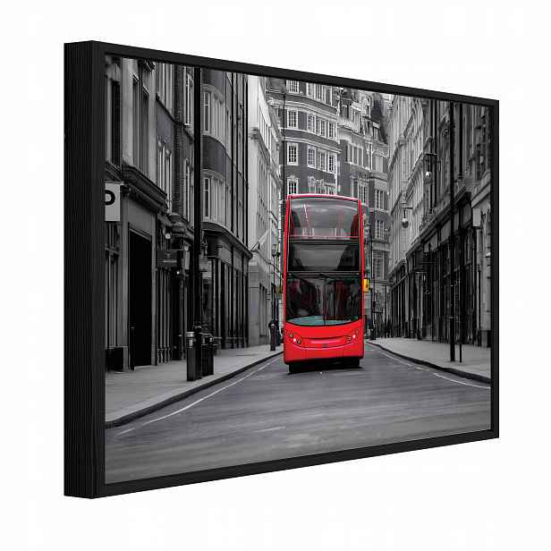 Obraz V Rámu Autobus Město Červený Do Předsíně Jídelny Kuchyně 100x70