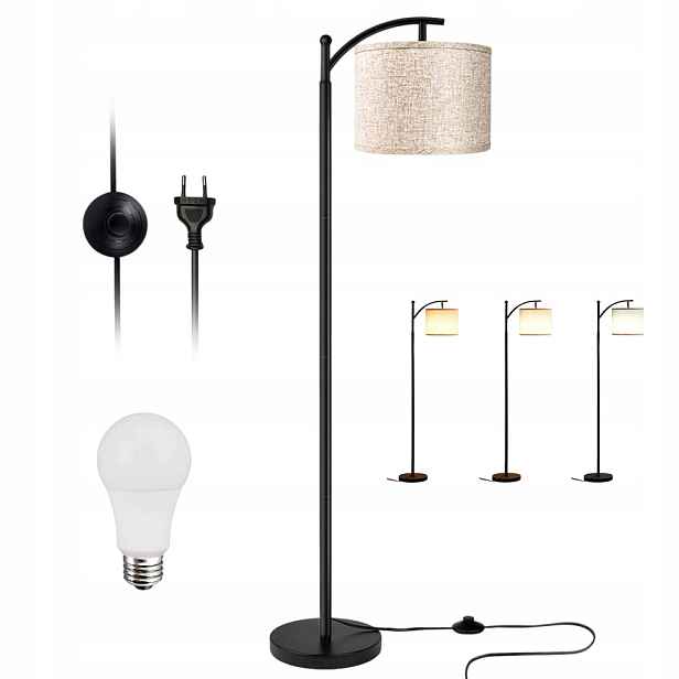 Stojací Lampa Podlahová 154 CM Na Čtení E27 Žárovka