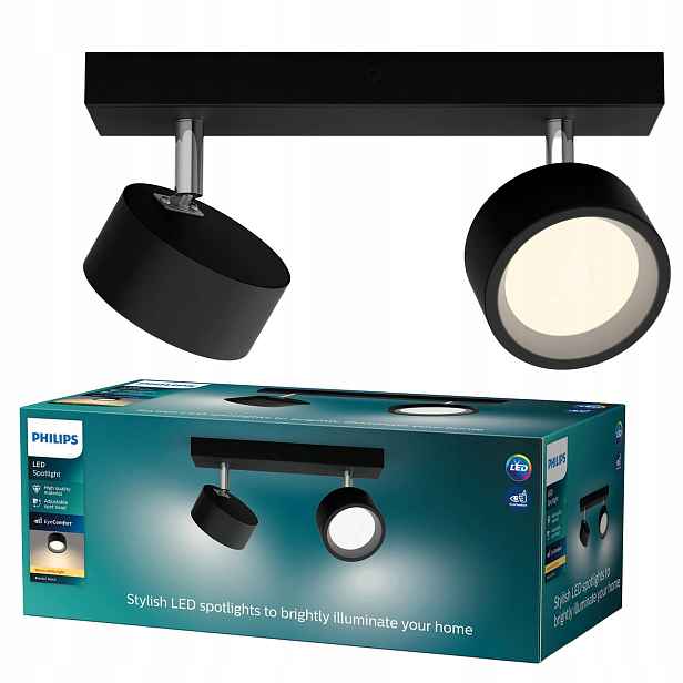 stropní svítidlo Led reflektor 11W 1100lm 2700K Černé Bracia Philips