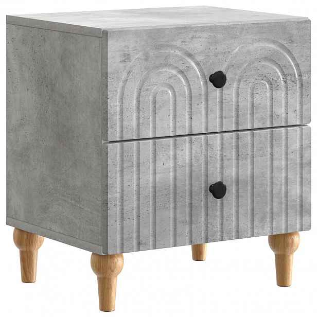 vidaXL Noční skříňka Betonově šedá 43 x 34,5 x 48 cm Kompozitní dřevo