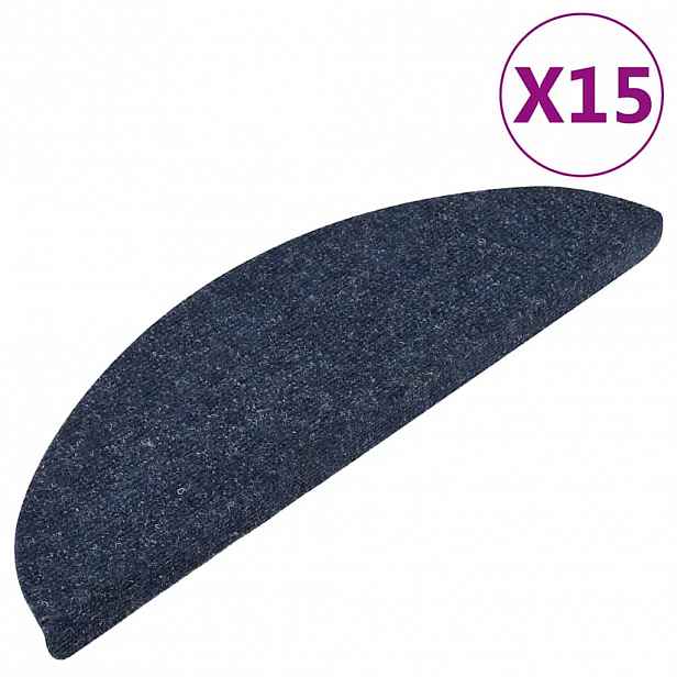 vidaXL Samolepicí nášlapy na schody 15 ks 56x17x3 cm modré