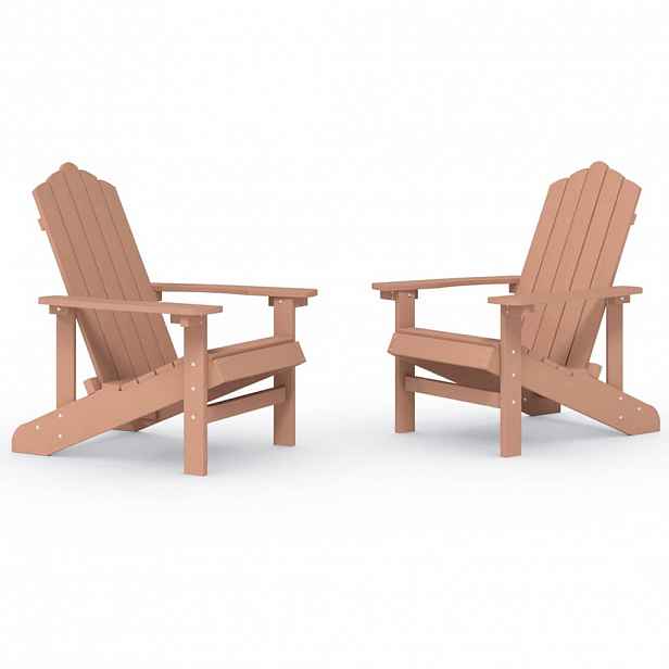 vidaXL Zahradní křesla Adirondack 2 ks HDPE hnědá