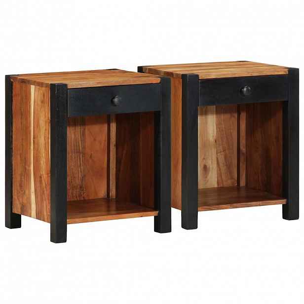 vidaXL Noční skříňka 2 ks Hnědá 40 x 35 x 50 cm Masivní akátové dřevo