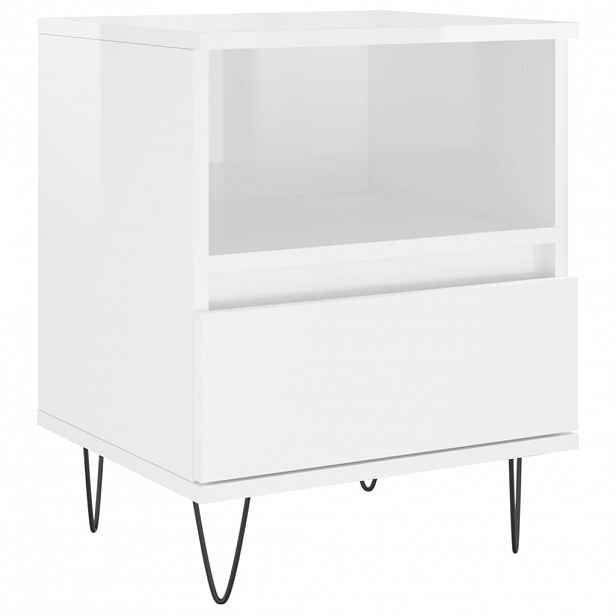 vidaXL Noční stolek bílý s vysokým leskem 40x35x50 cm kompozitní dřevo