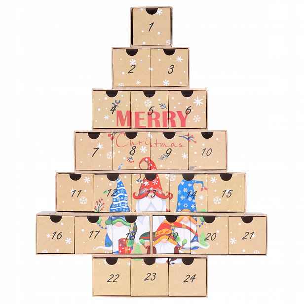 Diy Adventní Kalendář na drobné dárky, 24 vánočních zásuvek, stojící