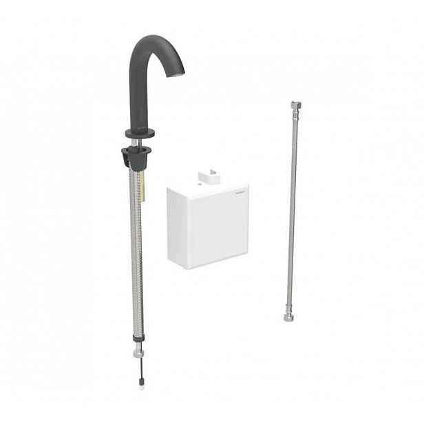 Geberit Piave - Elektronický umyvadlový ventil, pro studenou vodu, napájení z generátoru, easy to clean, Bluetooth, matná černá 116.165.14.1