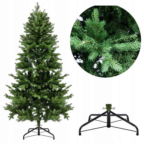 Klasický umělý vánoční stromeček hustý Pe/pvc 180 cm 860 konců stojan 47132R