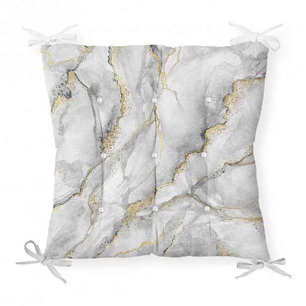 Podsedák na židli Minimalist Cushion Covers Marble Gray Gold, 40 x 40 cm