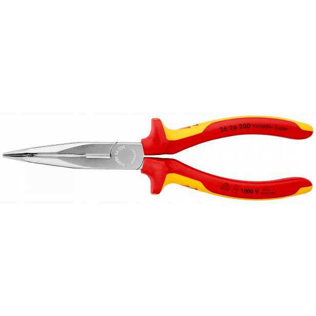 Prodloužené štípací kleště Vde typu čapí zobák plochý-kulatý 200 mm Knipex