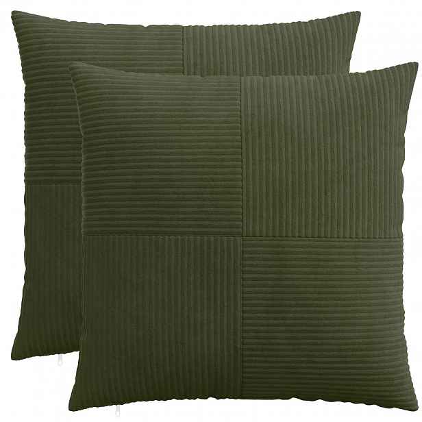 vidaXL Povlak na polštář 2 pcs ALMELO Zelená 60 x 60 cm manšestr