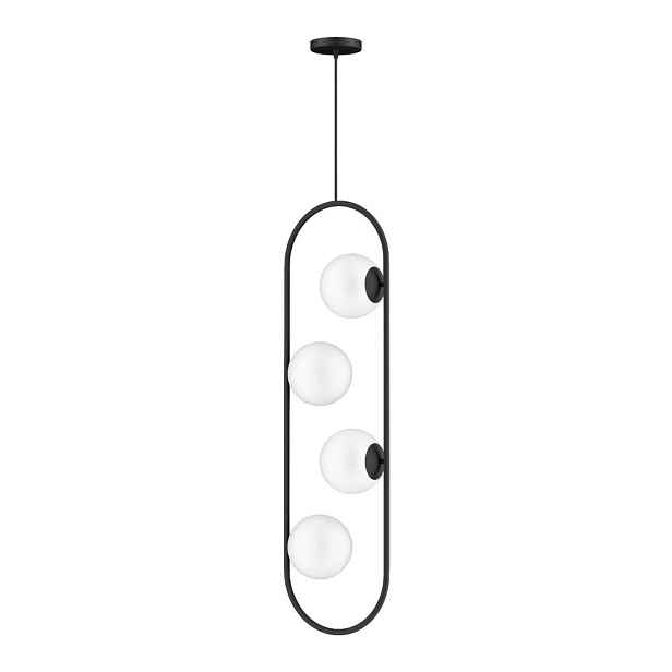 Černé závěsné svítidlo se skleněným stínidlem Club – Squid Lighting