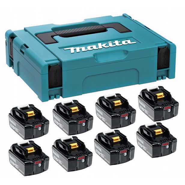 Makita 1915A1-7 Napájecí sada Lxt 8xBL1860B Makpac