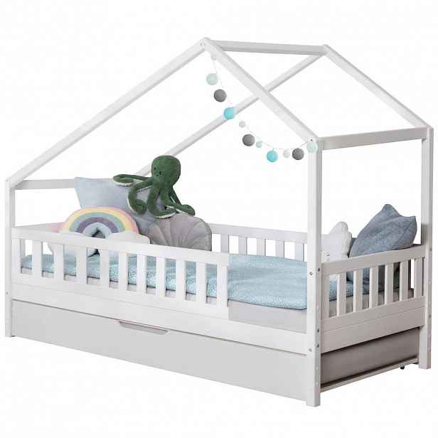 Livetastic DĚTSKÁ POSTEL SE STŘÍŠKOU, 100/200 cm, bílá