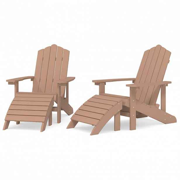 vidaXL Zahradní křesla Adirondack 2 ks s podnožkami HDPE hnědá