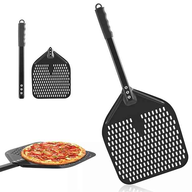 Lopata Na Pizzu Perforovaná Čtvercová Hliníková 30x39x72 CM