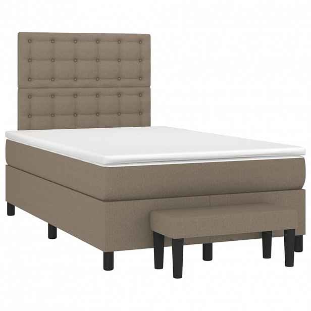 vidaXL Box spring postel s matrací taupe 120x190 cm textil