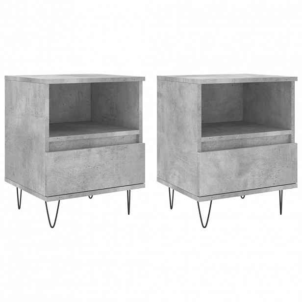 vidaXL Noční stolky 2 ks betonově šedé 40x35x50 cm kompozitní dřevo