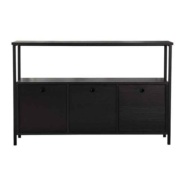 Černý matný konzolový stolek 29,5x120 cm Solace – Kalune Design