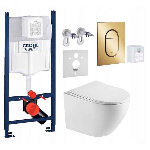 Grohe Rapid Sl s Wc mísou Imprese Blatna Tornado a zlatým tlačítkem