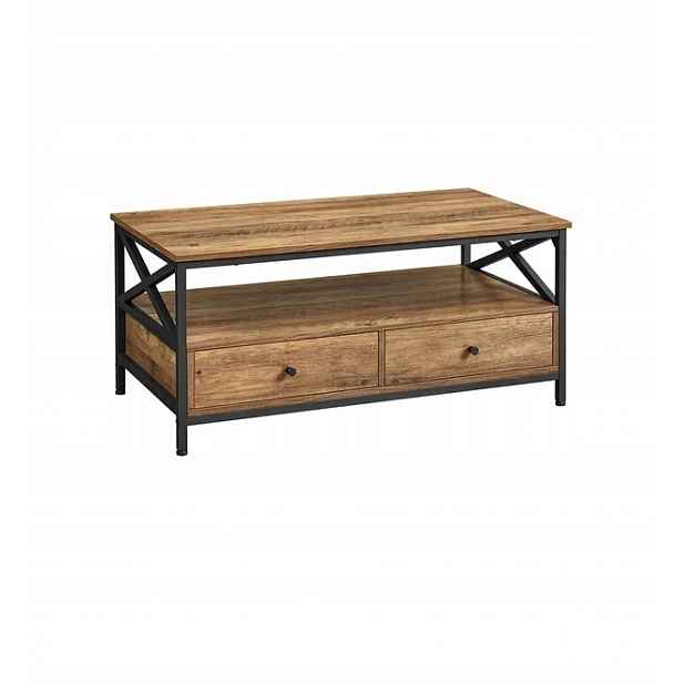 Kávová Lavice 100 X 55 X 45 CM, Obdélníková, 2 Zásuvky, Industriální