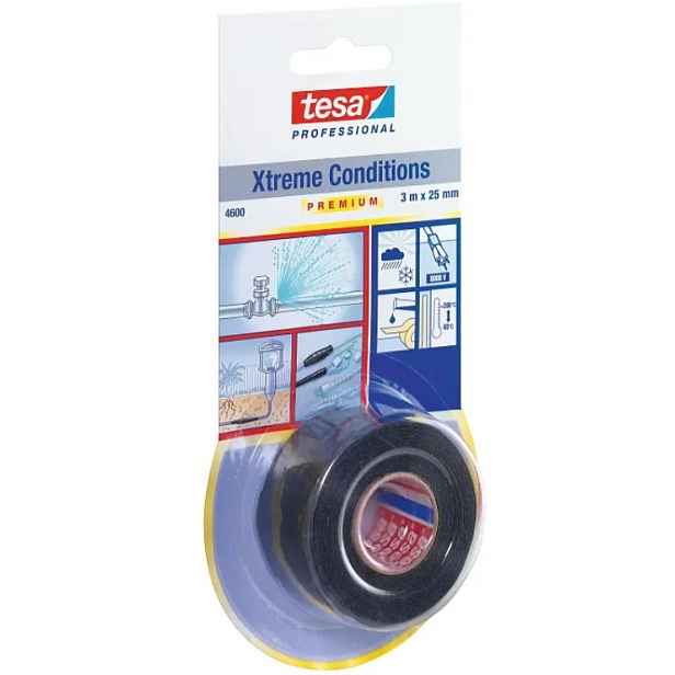 Páska silikonová Tesa 4600 25 mm/3 m černá