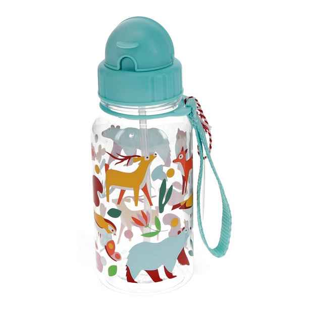 Tyrkysová tritanová dětská lahev 500 ml Woodland – Rex London