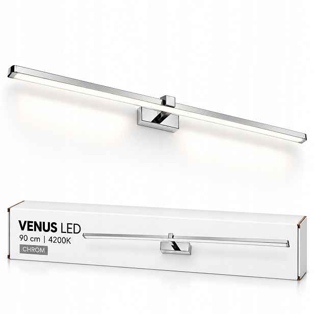 Venus Led nástěnné svítidlo 18W 90 cm chromové osvětlení šatní skříně zrcadla 4200K IP44