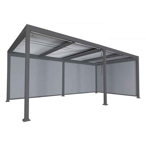 Bioklimatická pergola HWC-L46 3x6 se 3 bočními stěnami
